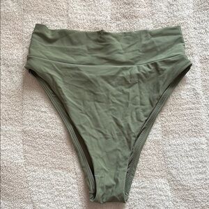 Olive Green High-Waisted Bikini Bottom